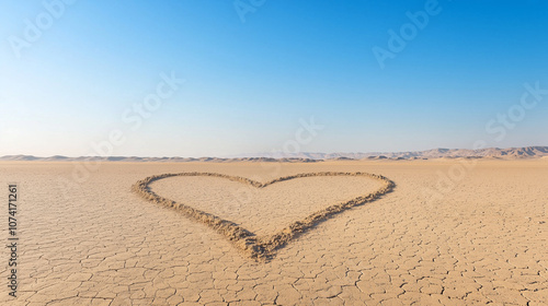 Desert Heart: A heart drawn...