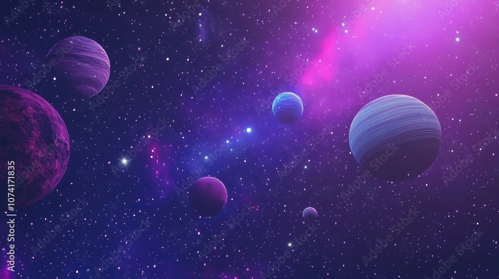 2D illustration featuring a 3D cartoon render Background of deep interstellar space with bright stars planets moons and comets Diverse science fiction themed backdrops Space art 2D illustration featuring a 3D cartoon render Background of deep interstellar space with bright stars planets moons and comets Diverse science fiction themed backdrops Space art