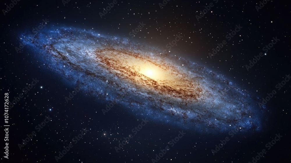 Obraz premium Beautiful galaxy in deep space depicted through 3D cartoon rendering Cosmic wallpaper