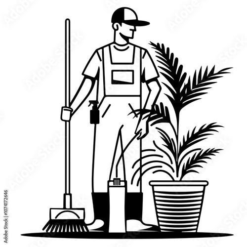 Split Cleaning Service Vector Logo