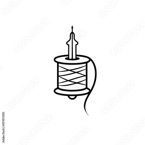 Spool Thread With Needle Vector Logo