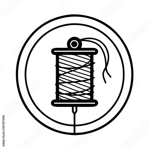 Spool Thread With Needle Vector Logo