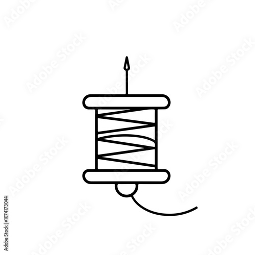 Spool Thread With Needle Vector Logo