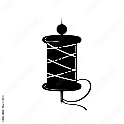 Spool Thread With Needle Vector Logo