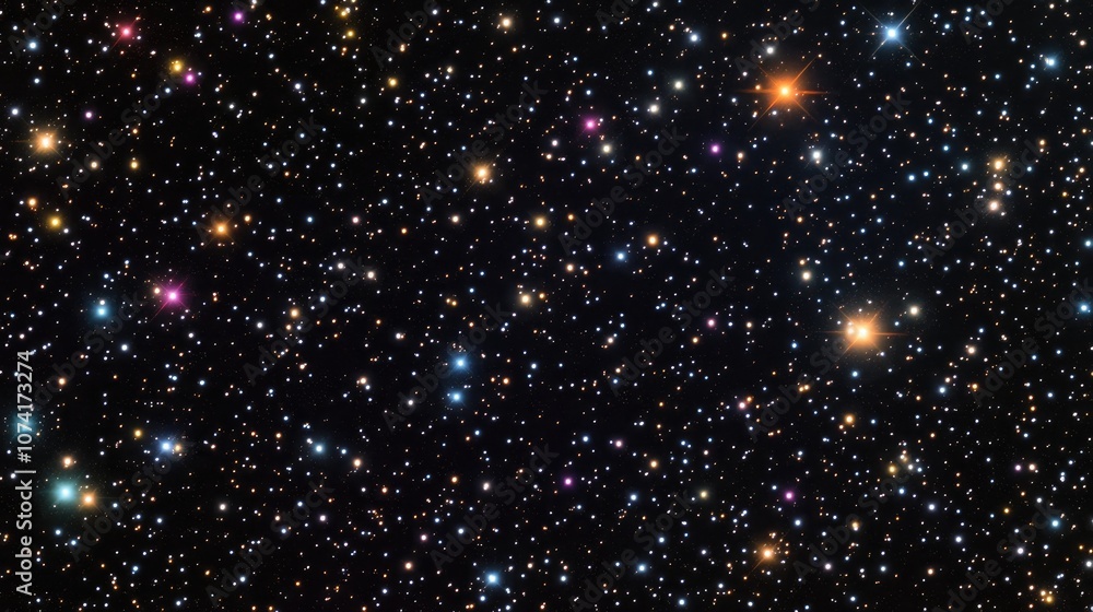 High definition star field background featuring a colorful starry night sky in a 3D cartoon rendering of outer space High definition star field background featuring a colorful starry night sky in a 3D cartoon rendering of outer space
