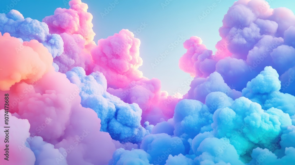 Beautiful abstract clouds in a 3D cartoon rendering Beautiful abstract clouds in a 3D cartoon rendering