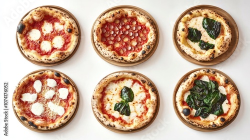 Delicious Pizzas Served on Wooden Plates at a Cozy Dining Space Generative AI