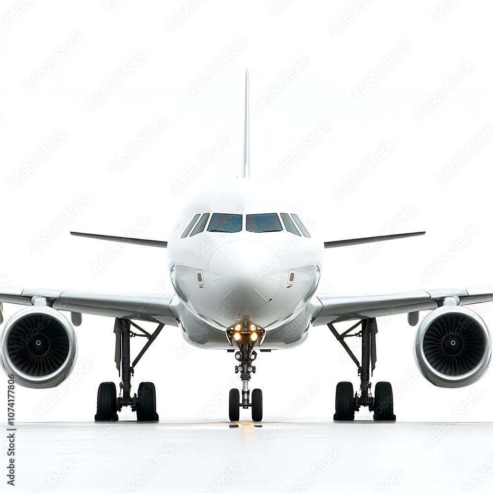 Fototapeta premium Airplane trip isolated on a with a white background,close up