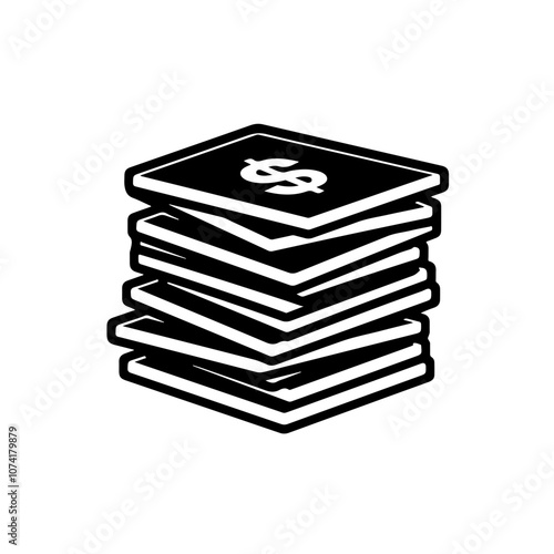 Stack Of Cash Money Vector Logo