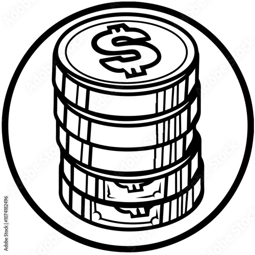 Stacks Of Cash Vector Logo