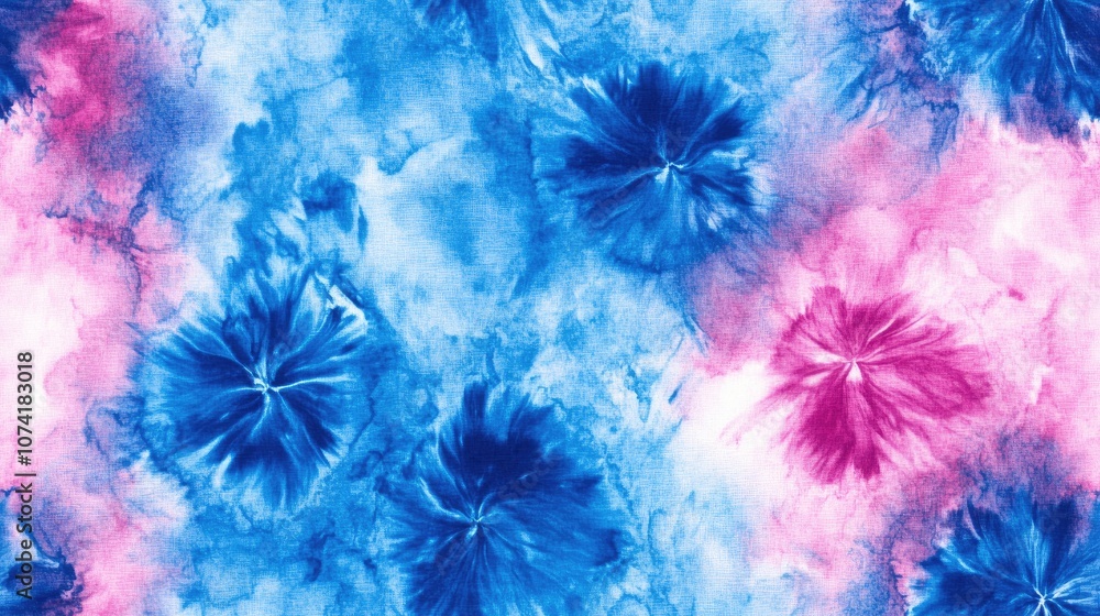 Seamless blue tie dye pattern with vibrant watercolor elements and modern dirty art style for textile design fabric printing wallpaper decor Seamless blue tie dye pattern with vibrant watercolor elements and modern dirty art style for textile design fabric printing wallpaper decor