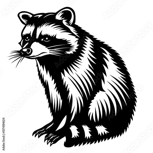 Standing Raccoon Vector Logo