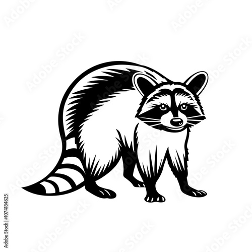 Standing Raccoon Vector Logo