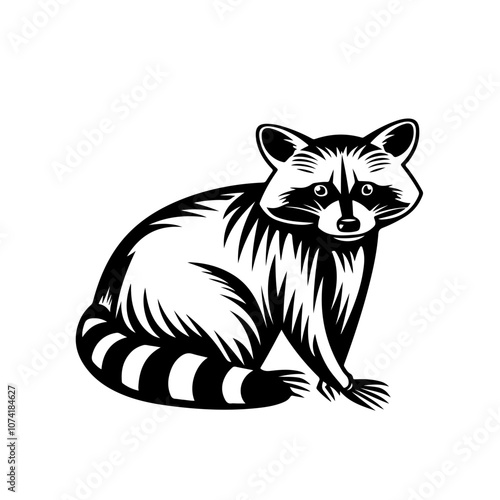 Standing Raccoon Vector Logo