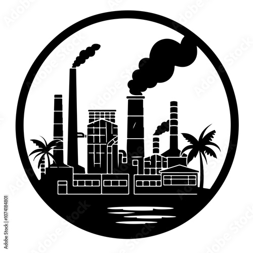 Steel Plant Vector Logo