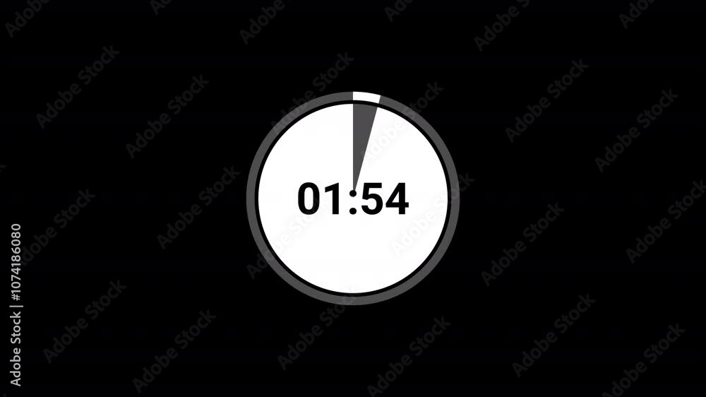Circle countdown timer animation of 2 minutes on transparent background, 2 minutes circle countdown timer animation with alpha channels, countdown video Circle countdown timer animation of 2 minutes on transparent background, 2 minutes circle countdown timer animation with alpha channels, countdown video