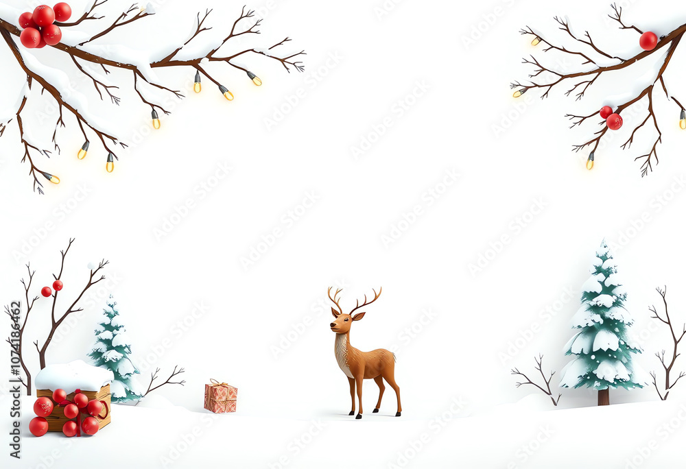 Fototapeta premium blank festive Winter element Template Illustration copy space background