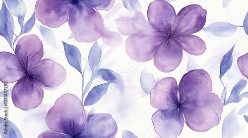 Watercolor seamless pattern featuring hand drawn simple flowers ideal for fabric design or home decor