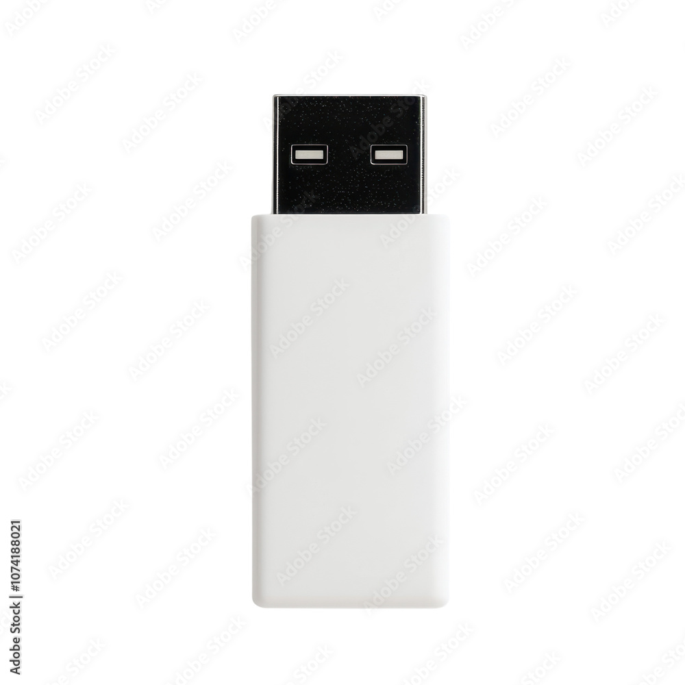 A sleek white USB flash drive ideal for data storage and transfer. A sleek white USB flash drive ideal for data storage and transfer.