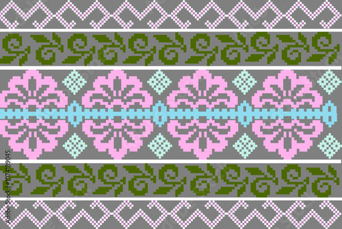 Modern pattern, beautiful floral, seamless, geometric pattern, illustration, vector, curtain, wallpaper