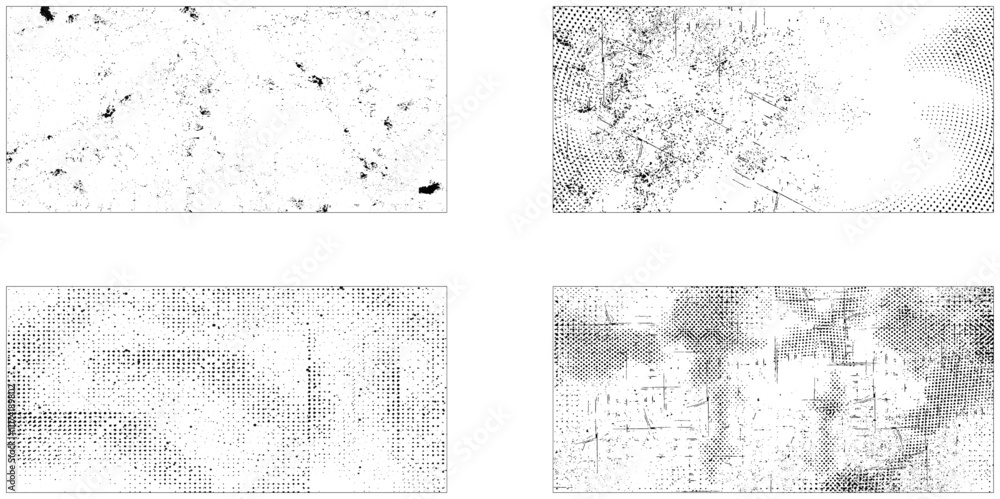 Fototapeta premium grunge illustration. Set of 10 frames in grunge style. Dirty borders collection on white background.