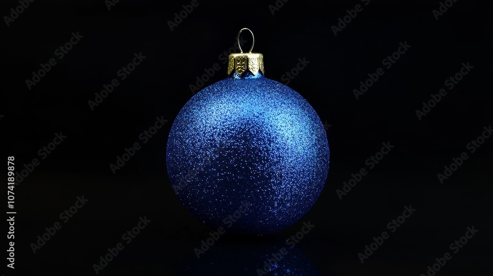 Blue Christmas ball isolated on black background Blue Christmas ball isolated on black background
