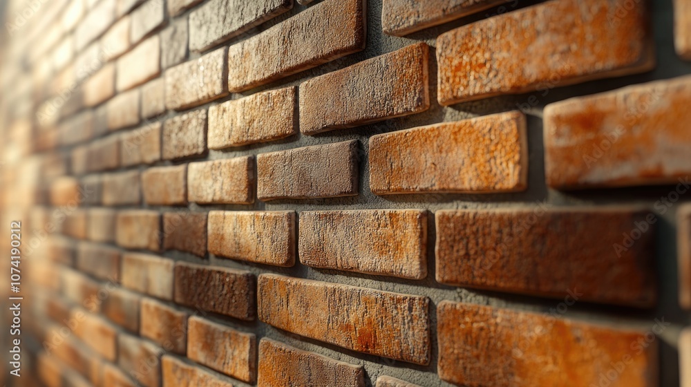 Modern wall featuring a 3D rendering of a brick design