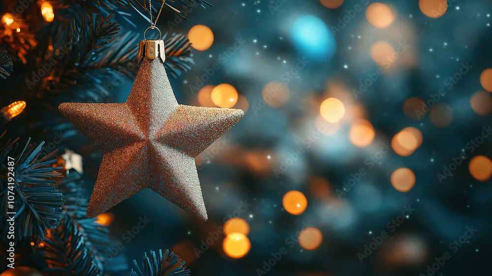 New Year and Christmas concept with starry sky and blue bokeh lights New Year and Christmas concept with starry sky and blue bokeh lights