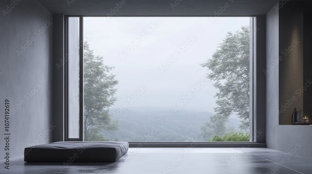 Fototapeta premium Elegant 3D Rendering of a Spacious Window