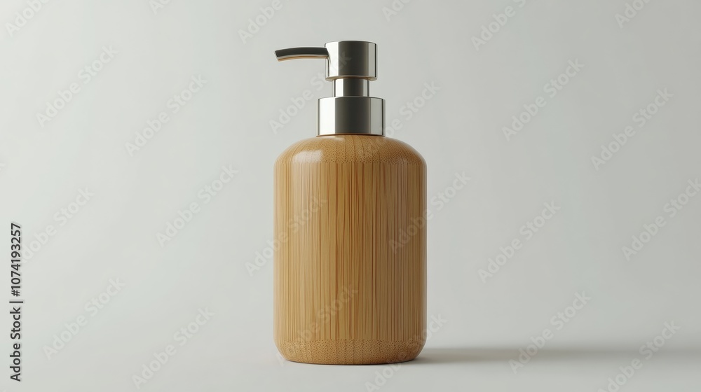 3D rendering of a wooden liquid soap dispenser isolated on a white background 3D rendering of a wooden liquid soap dispenser isolated on a white background