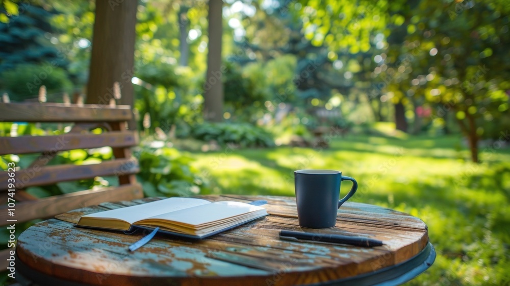 Fototapeta premium A peaceful outdoor space for journaling selfreflection and personal growth.