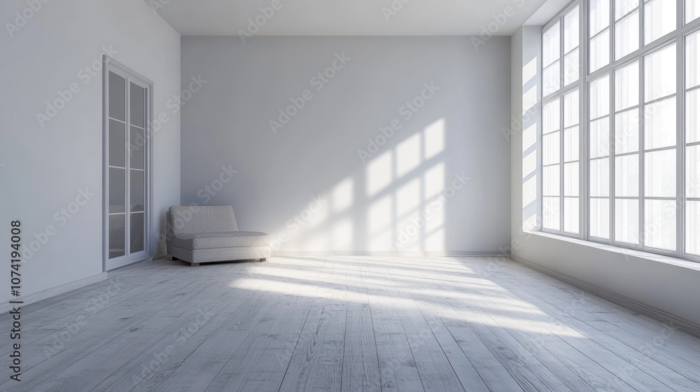3D rendering of a modern unfurnished interior space 3D rendering of a modern unfurnished interior space