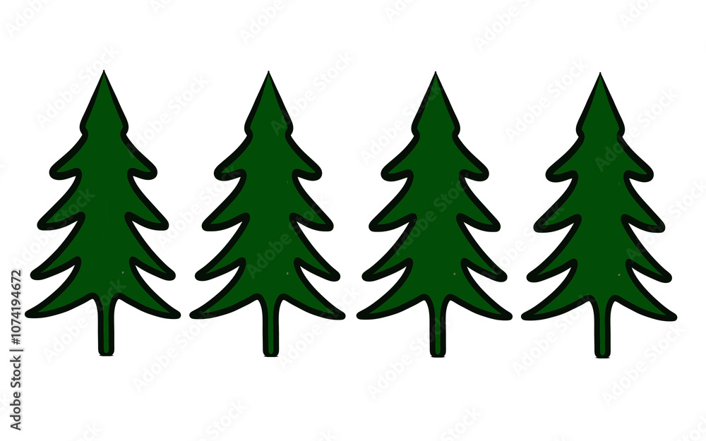 Hand drawn green Christmas tree silhouette Hand drawn green Christmas tree silhouette