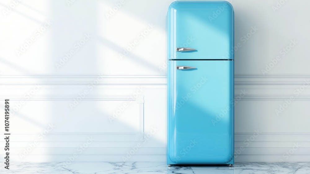 3D rendering of an isolated blue fridge over a white background 3D rendering of an isolated blue fridge over a white background