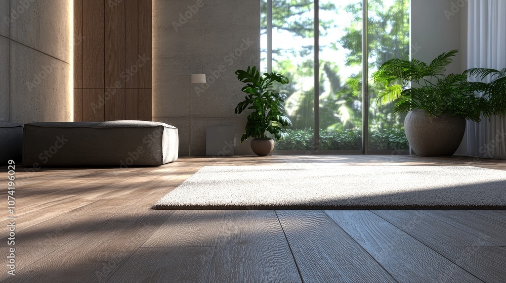 3D rendering of carpet tiles and laminate parquet flooring 3D rendering of carpet tiles and laminate parquet flooring