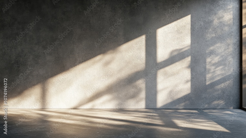 3D rendering of contrasting light streaming through a window