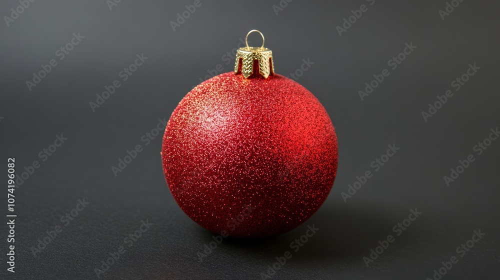Red Christmas ball isolated on black background Red Christmas ball isolated on black background