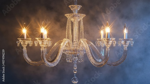 3D rendering of a vintage chandelier made from glass pipes
