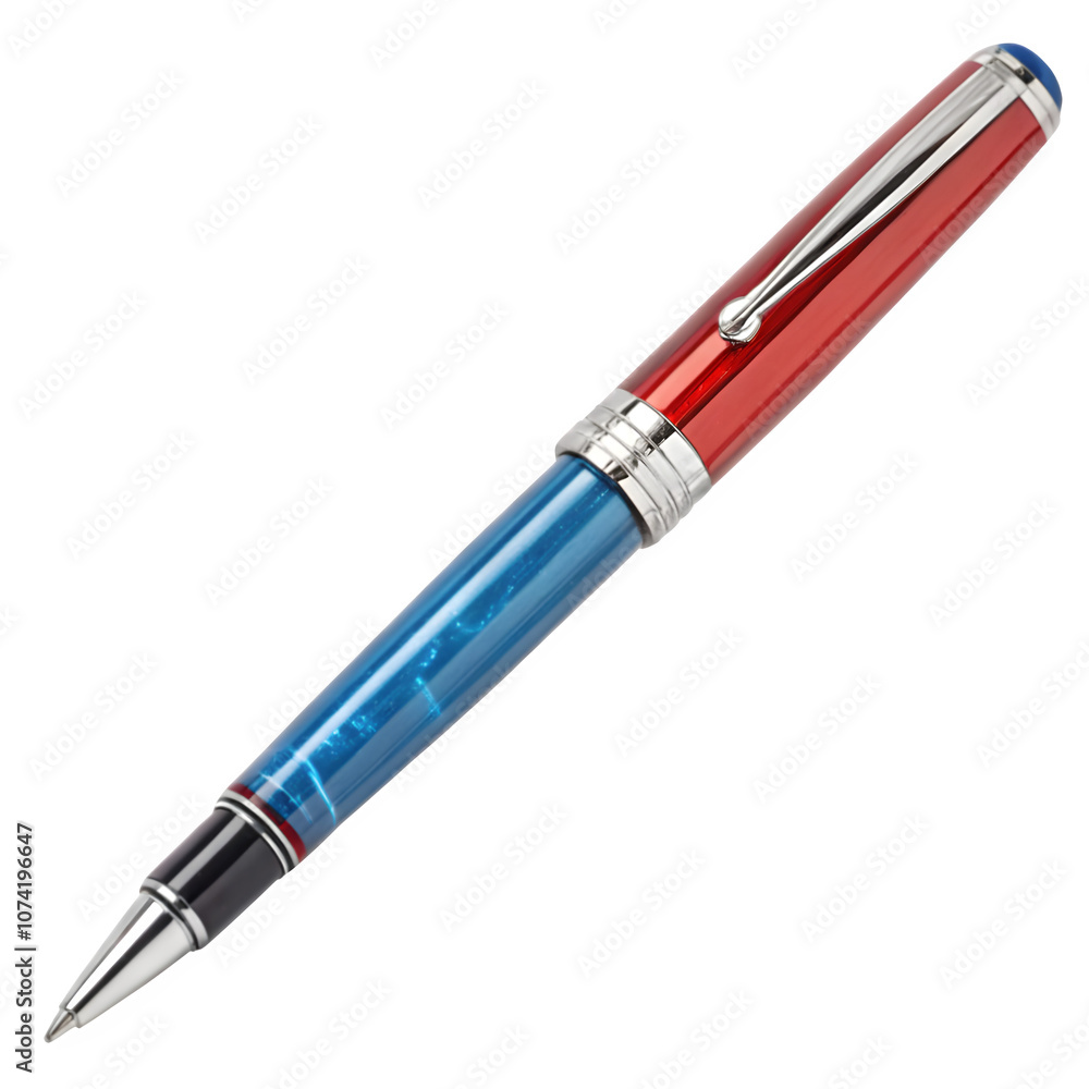 pen isolated on white , Luxury Red and Blue Rollerball Pen with Chrome Accents on White Background
pen isolated on white , Luxury Red and Blue Rollerball Pen with Chrome Accents on White Background