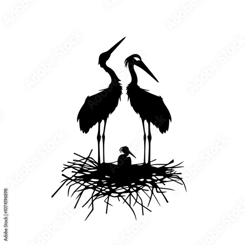 Stork Nest Vector Logo