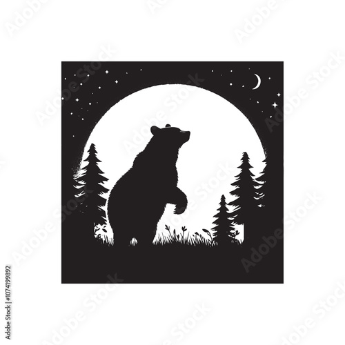 Bear silhouette vector design illustration. photo