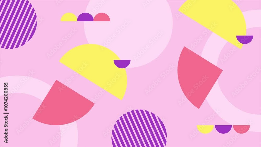 lively abstract background with colorful geometric patterns on soft pink background seamless 4k video background motion pop art design lively abstract background with colorful geometric patterns on soft pink background seamless 4k video background motion pop art design