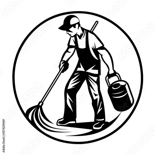Street Cleaning Vector Logo