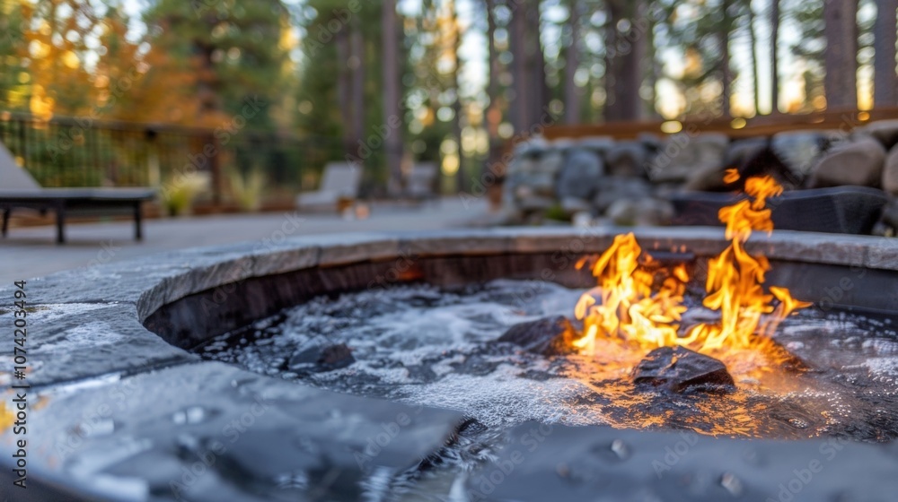 A relaxing hot tub heated by a woodburning fire pit perfect for unwinding after a day of mindful activities. A relaxing hot tub heated by a woodburning fire pit perfect for unwinding after a day of mindful activities.