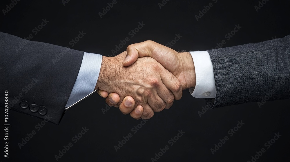 Elegantly Dressed Businessmen Engage in a Professional Handshake in Modern Office Setting Elegantly Dressed Businessmen Engage in a Professional Handshake in Modern Office Setting