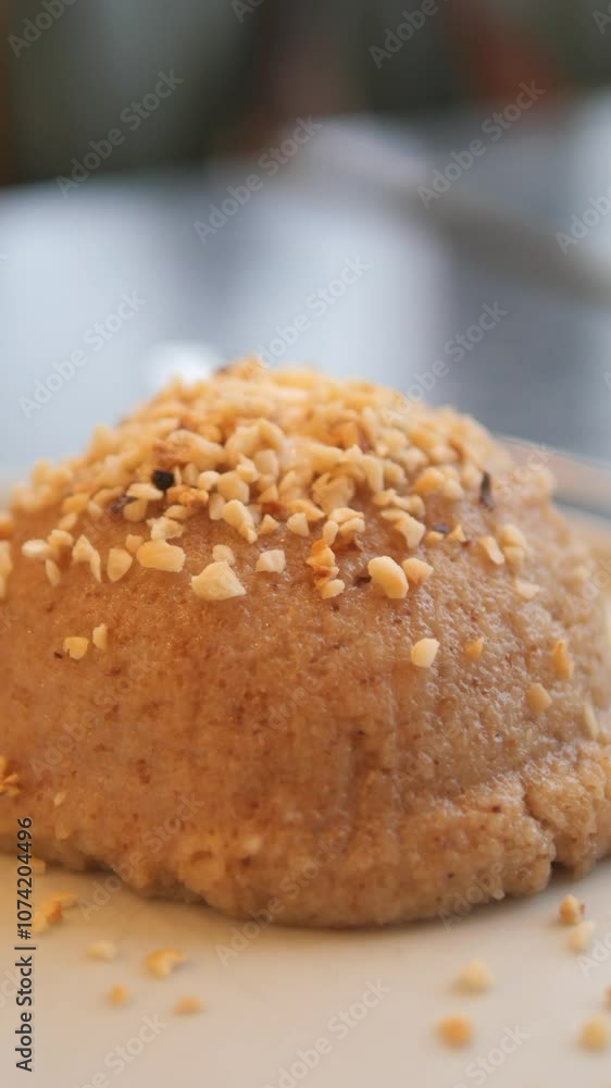 This sweet dessert features a variety of tasty nuts served elegantly on a plate This sweet dessert features a variety of tasty nuts served elegantly on a plate