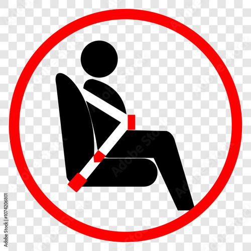 Car Safety Belt Icon, sticker vector