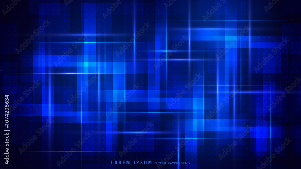 Abstract blue technology background with glowing lines transparent rectangular shapes Abstract blue technology background with glowing lines transparent rectangular shapes