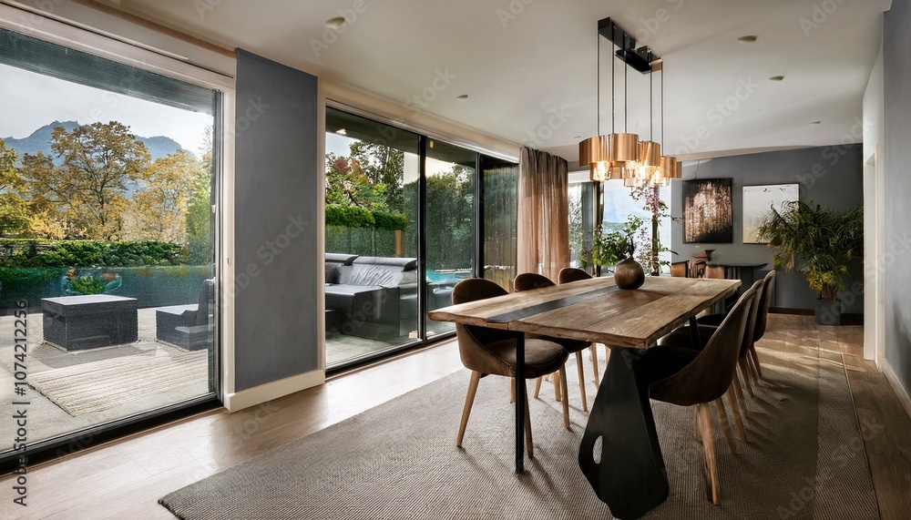 Fototapeta premium Ai Generate Modern dining room interior
