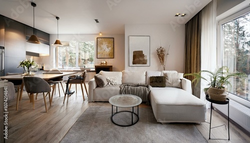 Wallpaper Mural Ai Generate Modern Scandinavian interior Torontodigital.ca